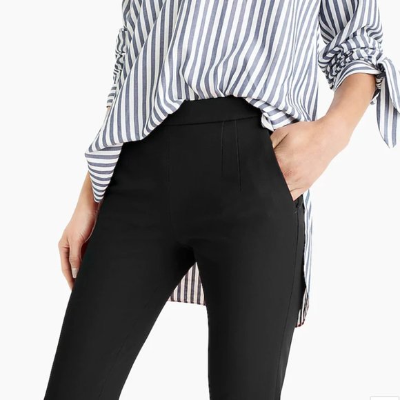 J Crew Martie Pants in Bi-Stretch Wool Black 0 - Picture 2 of 2